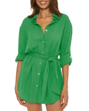 2024 Becca by Rebecca Virtue Gauzy Shirt Dress Cover Up - 6039471