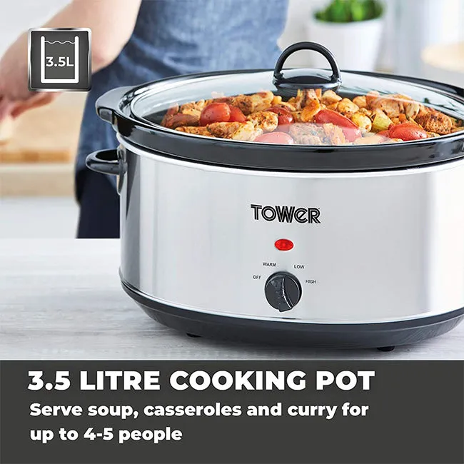 3.5L Slow Cooker Black Handles