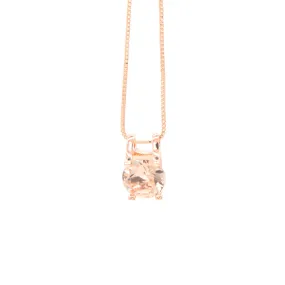 3.87 CTTW Solitaire Morganite Pendant Necklace