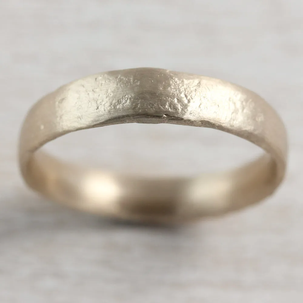 4mm Wide Ancient Textured Band 