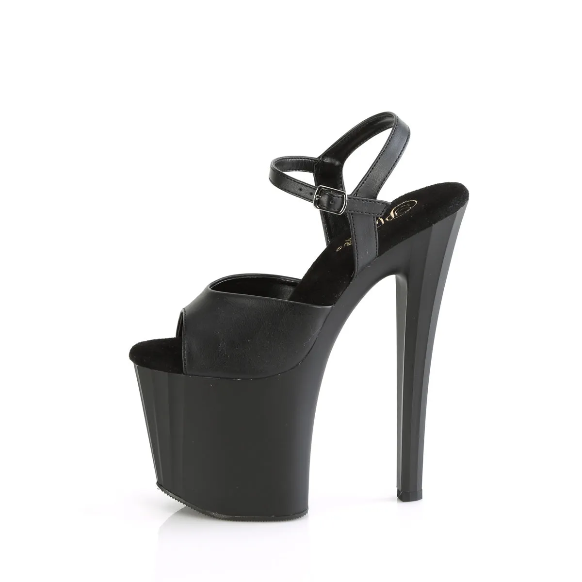 7 Inch Heel ENCHANT-709 Black PU