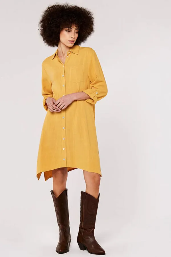 Apricot Oversized Shirt Dress