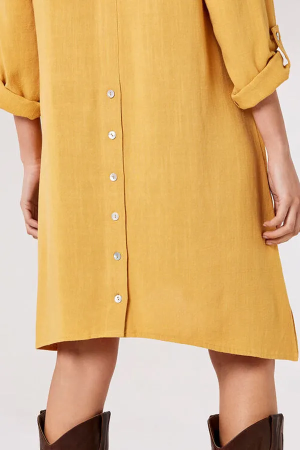 Apricot Oversized Shirt Dress