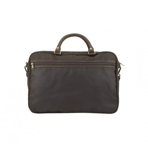 Barbour Mens Wax Leather Briefcase in Olive