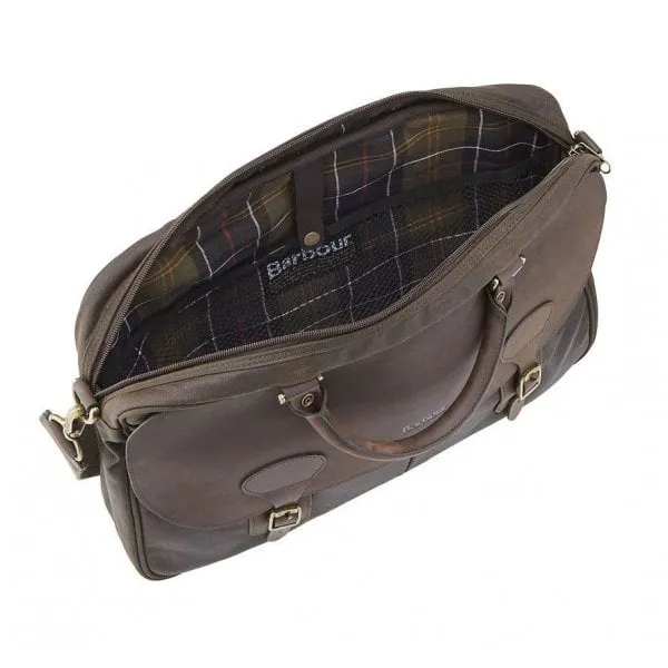 Barbour Mens Wax Leather Briefcase in Olive