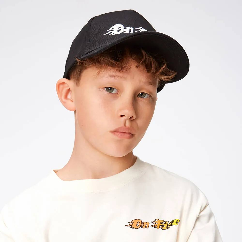  Black Embroidered Cotton Fire Cap
