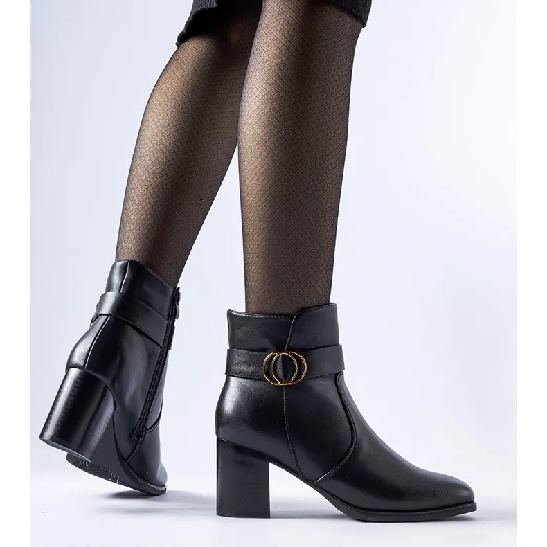 Black insulated Muscoline ankle boots