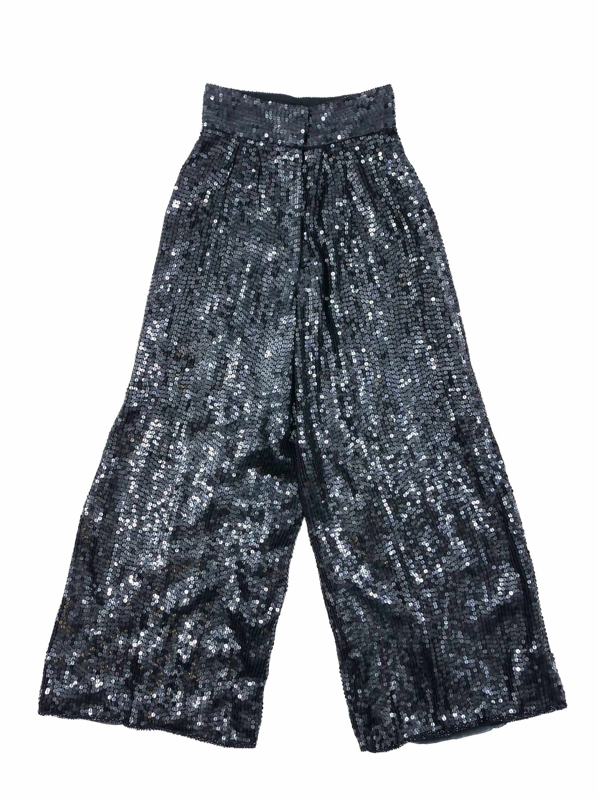 Black Sequin Palazzo Pants