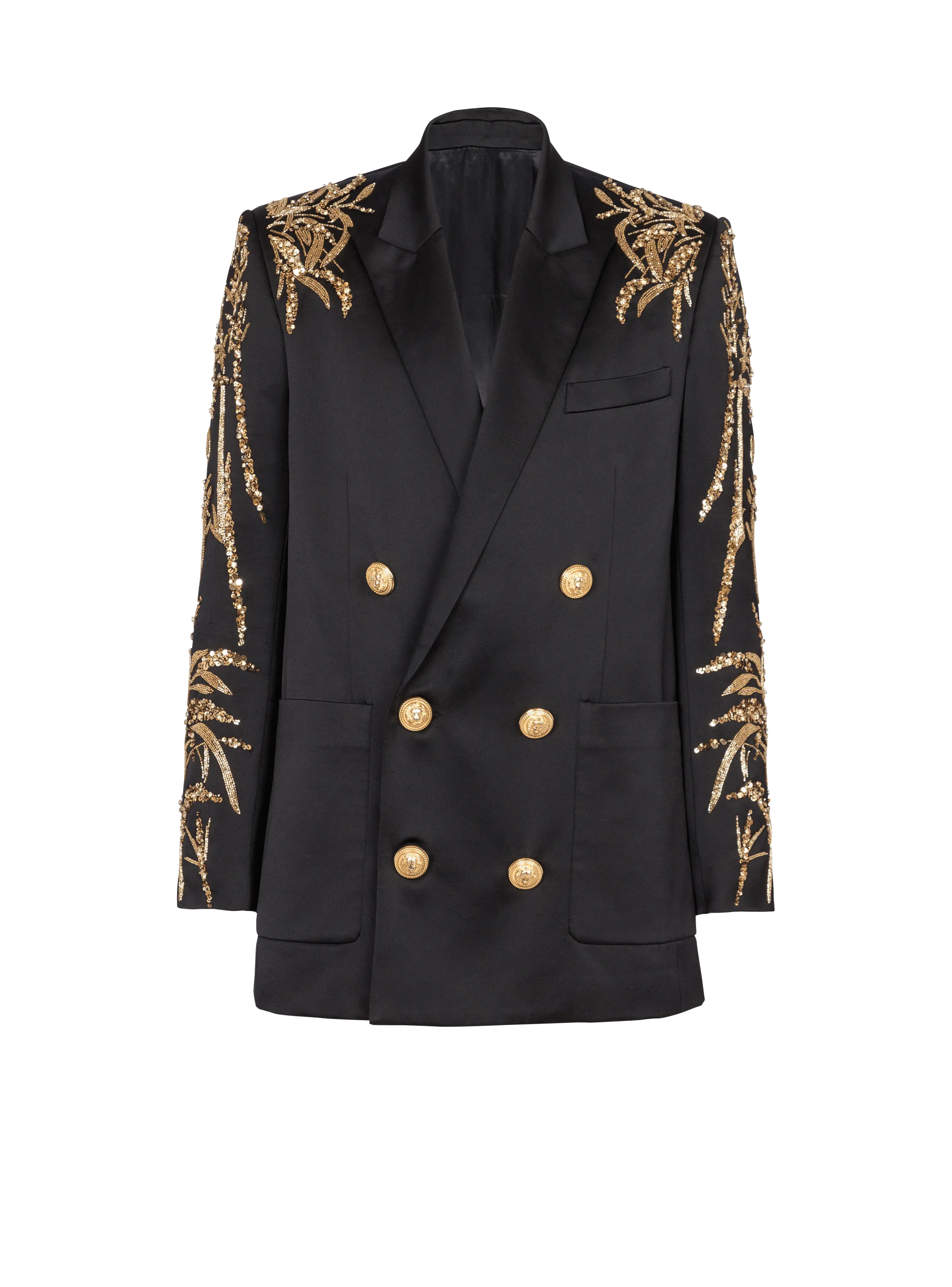 Blazer with embroidered Bamboo sleeves