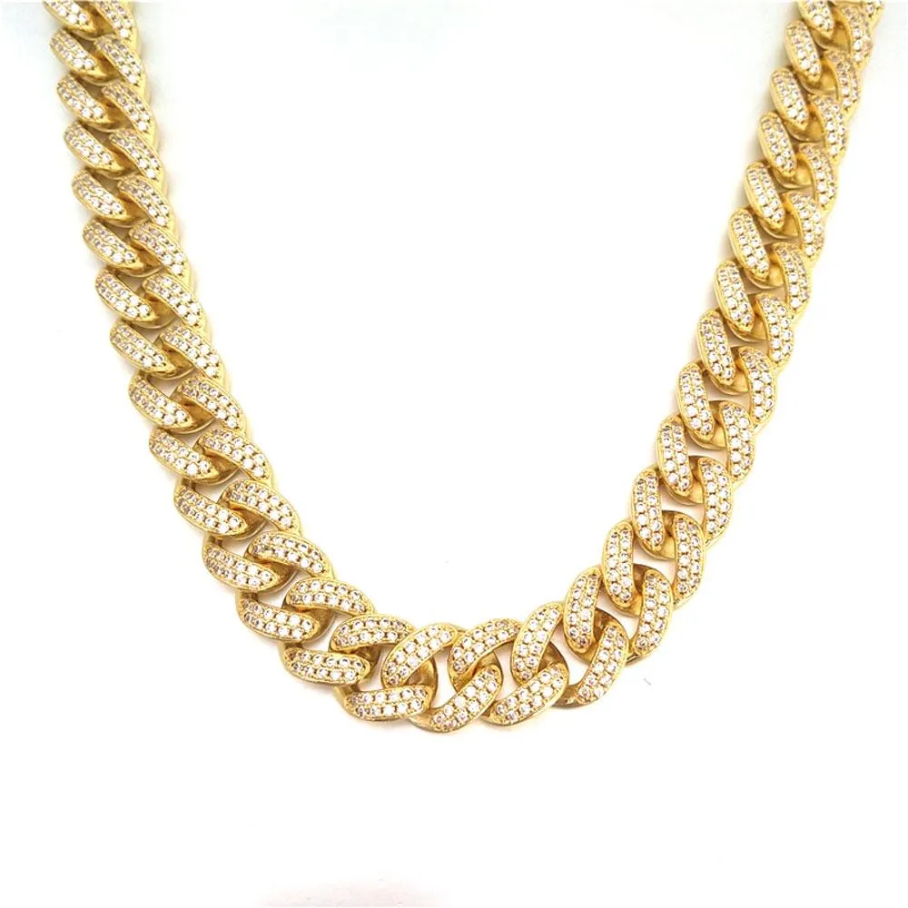 Bling Bling Cuban Chain 12MM Wide  White / Yellow Gold