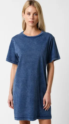 Blue Acid Wash T-Shirt Dress