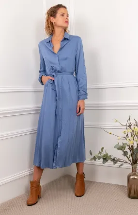 Blue shirt dress