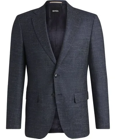 Boss Slim-fit suit jacket in patterned stretch fabric