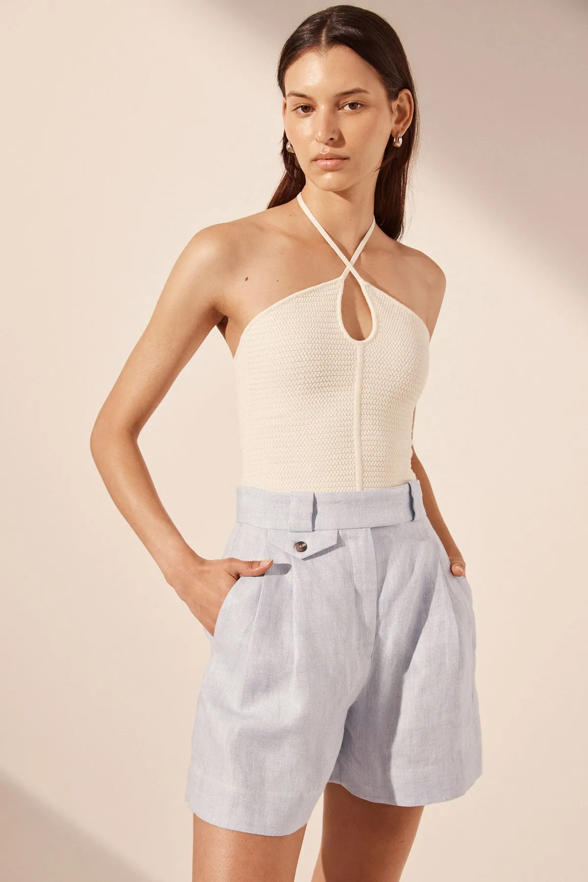 Brisa Wide Leg Short - Ice Blue