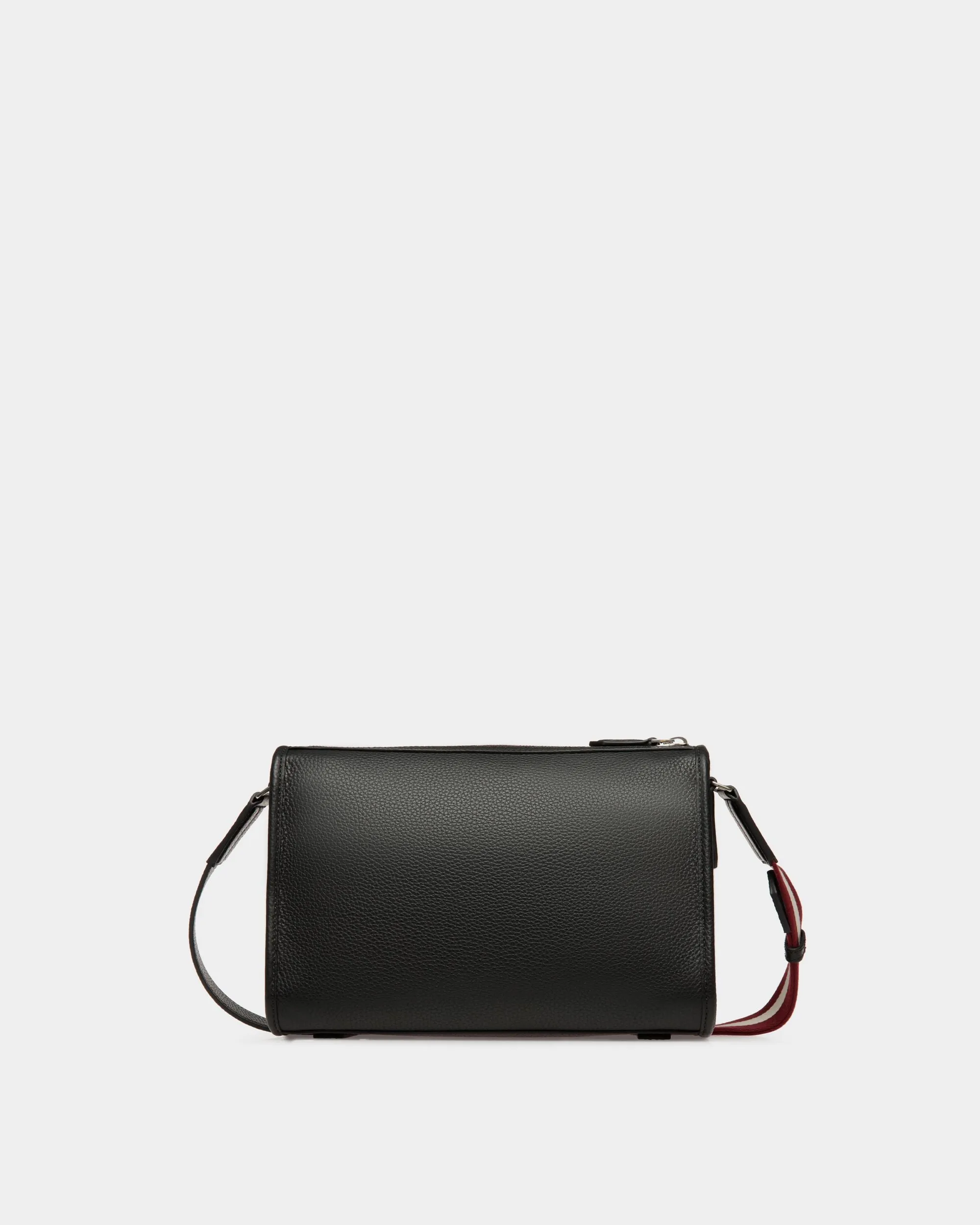 Code Small Messenger Bag in Black Grained Leather 