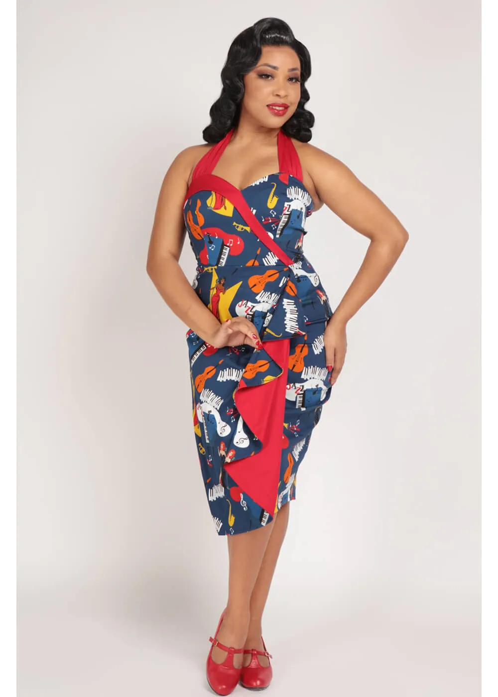 Collectif Lorna Jazz 50's Pencil Dress Multi