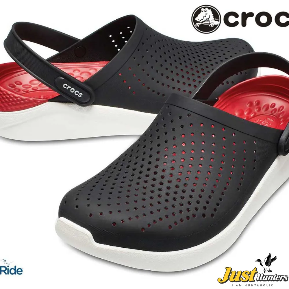 Crocs LiteRide Clogs Black and Red