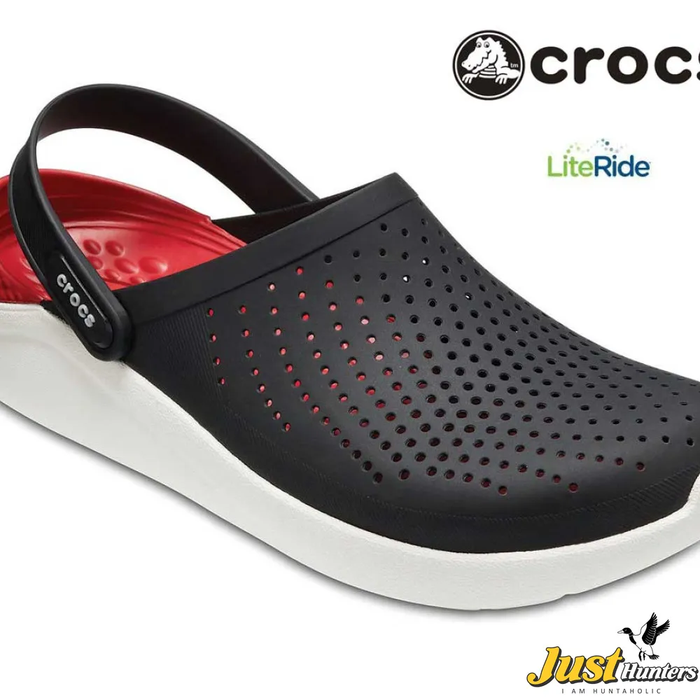 Crocs LiteRide Clogs Black and Red