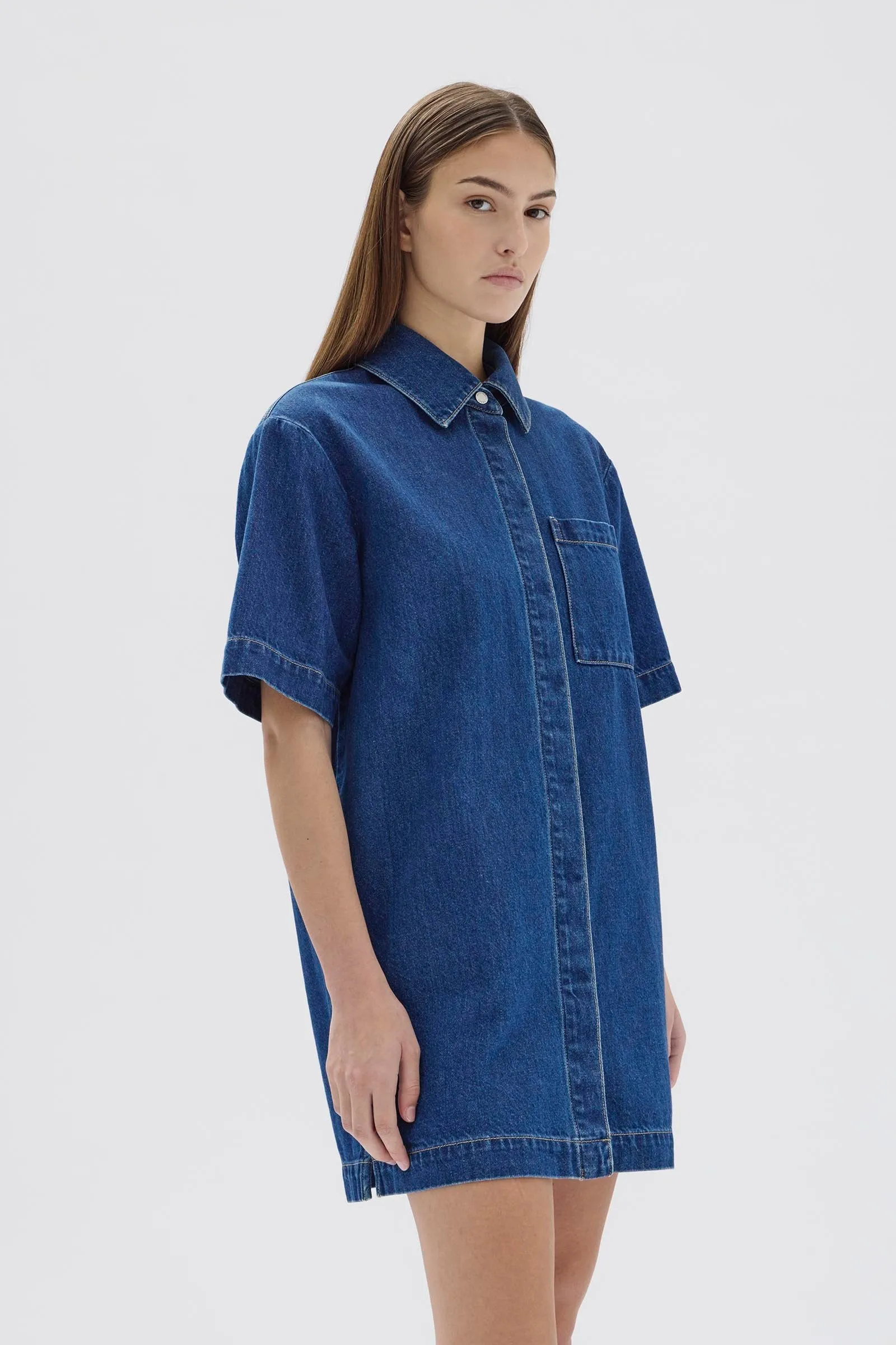 Denim Mini Shirt Dress