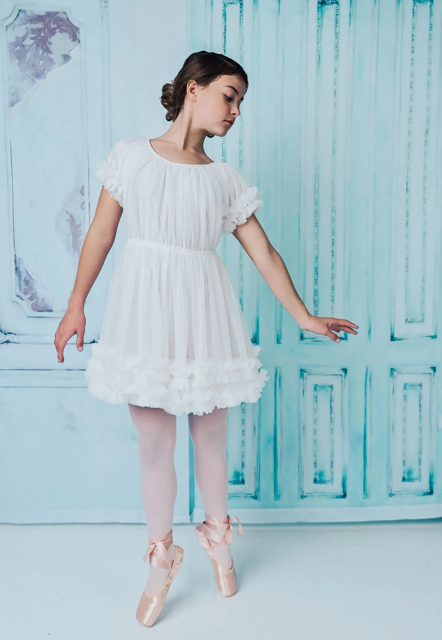 DOLLY by Le Petit Tom  FRILLY DRESS off-white