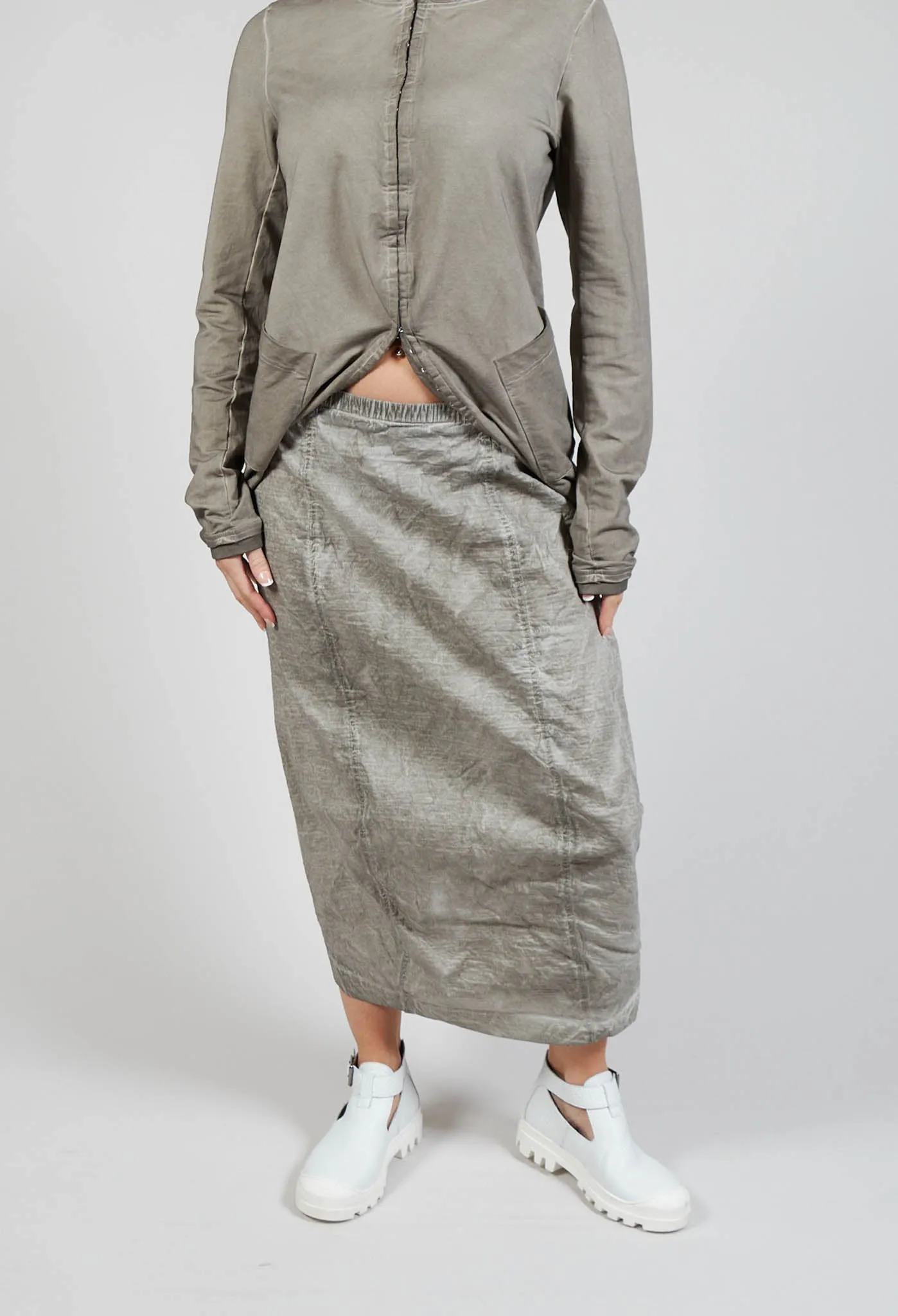 Elasticated Pencil Skirt in Hay Cloud