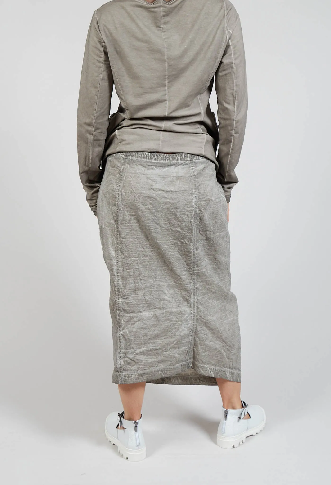 Elasticated Pencil Skirt in Hay Cloud