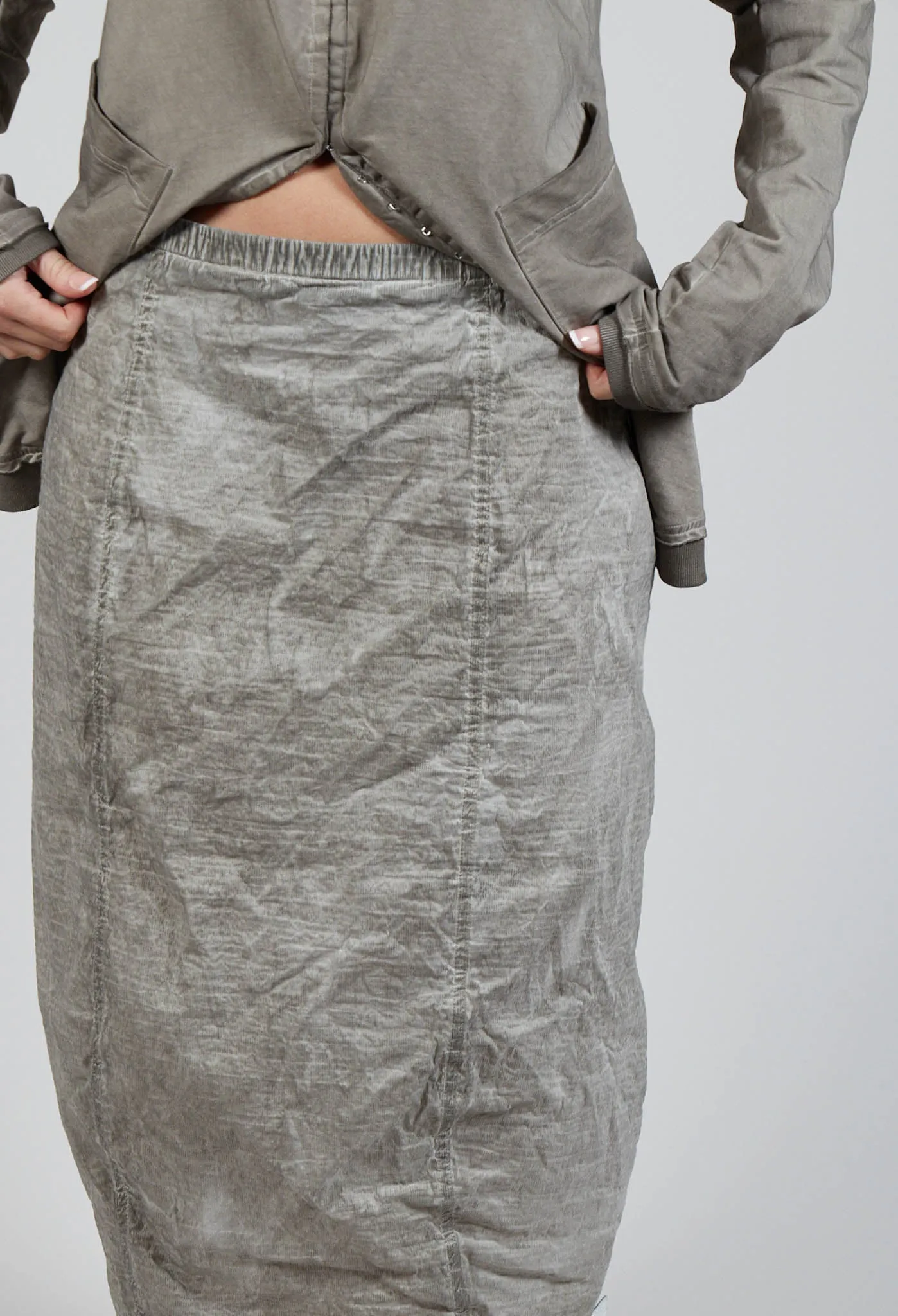 Elasticated Pencil Skirt in Hay Cloud