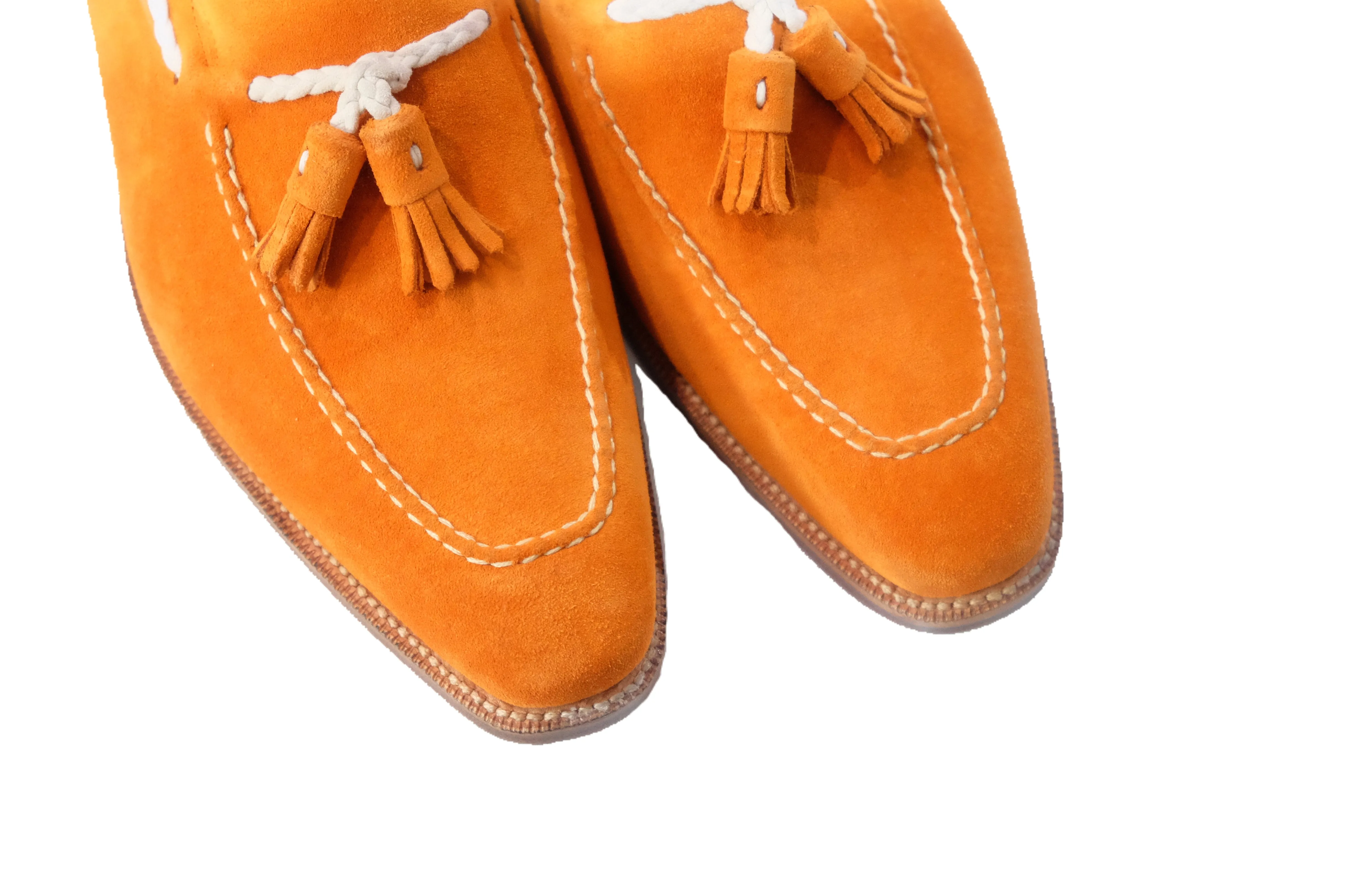 Eskapa - MTO - Orange Suede / Natural Stitching - LPB Last - Single Leather Sole