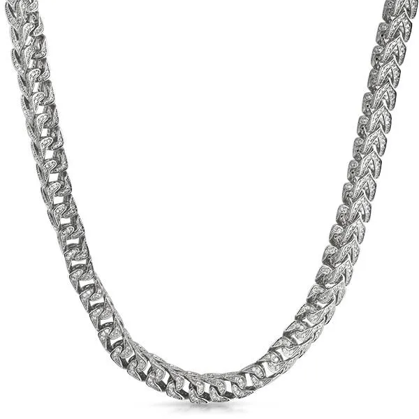 Franco CZ 8MM Wide Bling Bling Chain