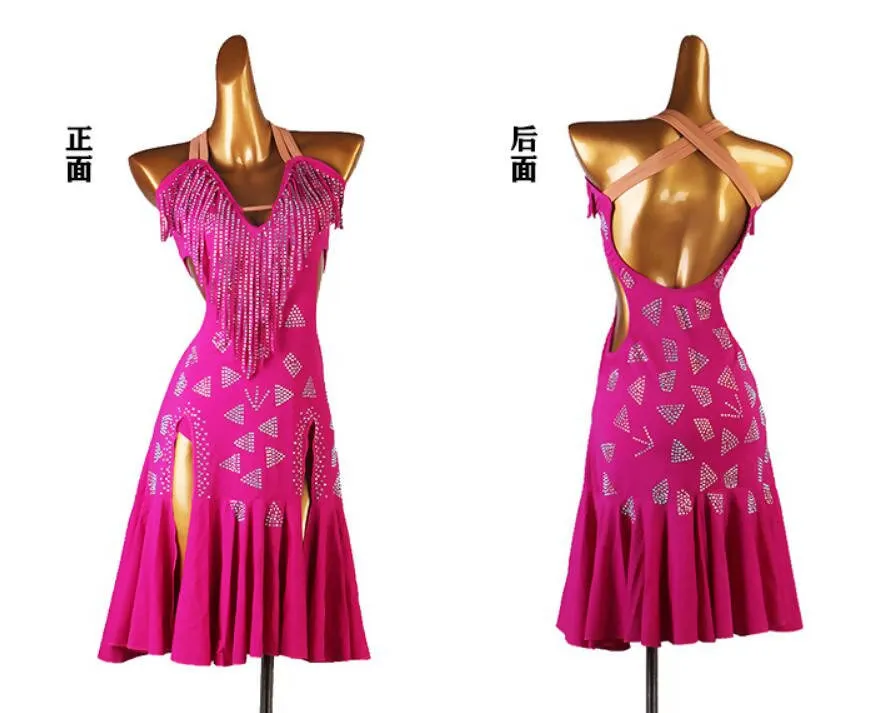 Fuchsia Flair Latin Dance Competition Dress | LQ229