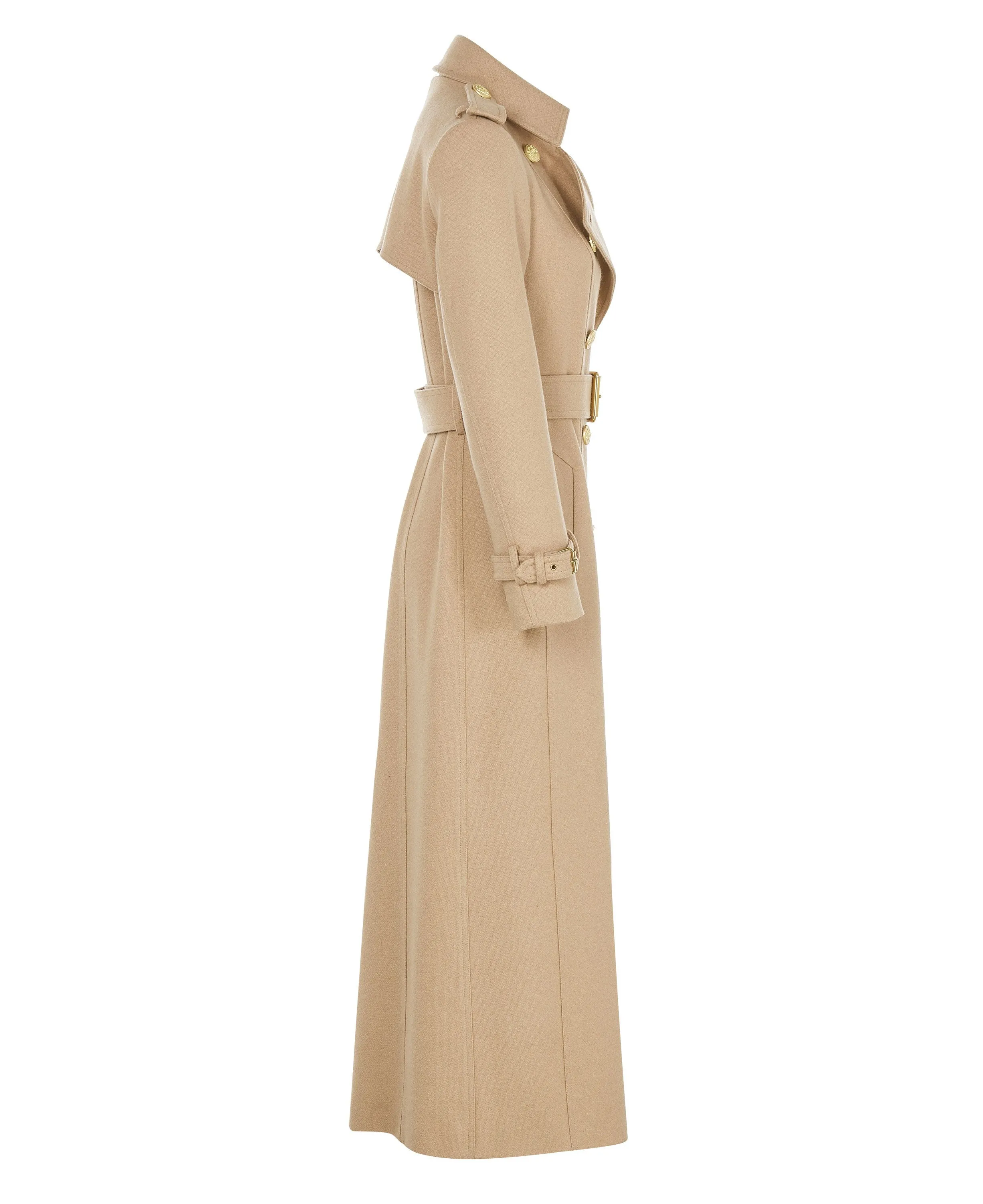 Full Length Marlborough Trench Coat                             Camel