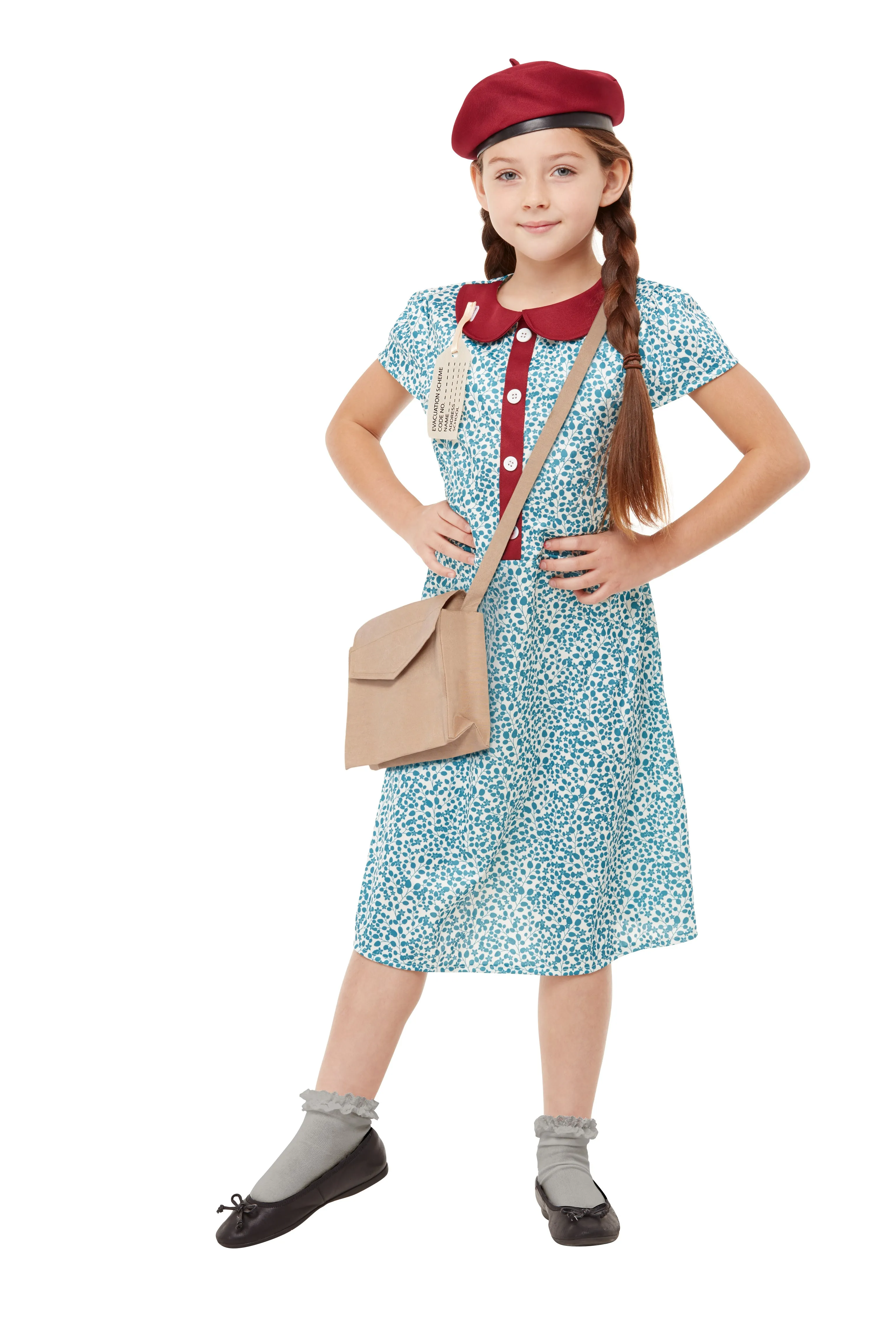 Girls 1940s WW2 Wartime Historical Book Day Fancy Dress Costume