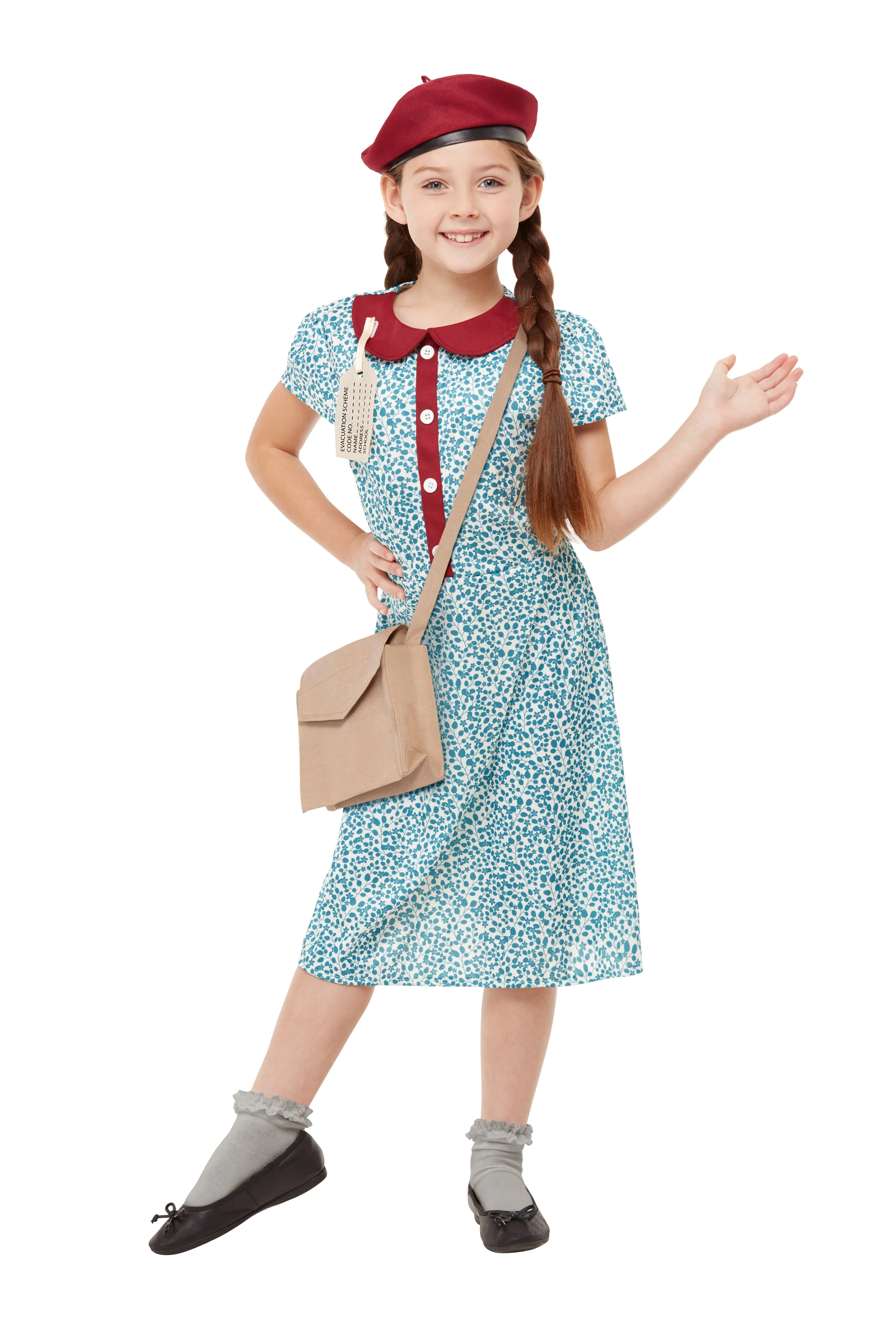 Girls 1940s WW2 Wartime Historical Book Day Fancy Dress Costume