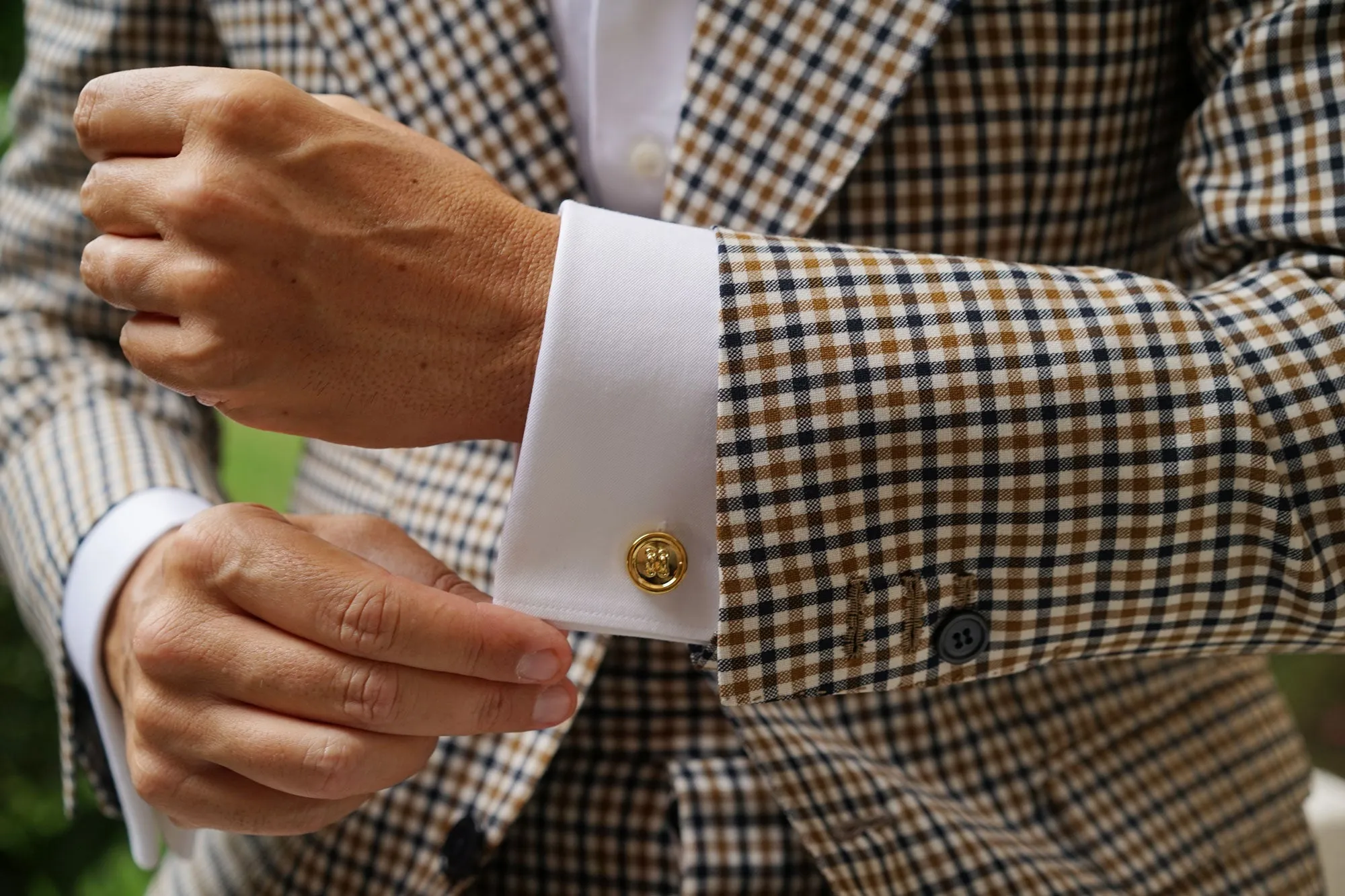 Gold Button Cufflinks