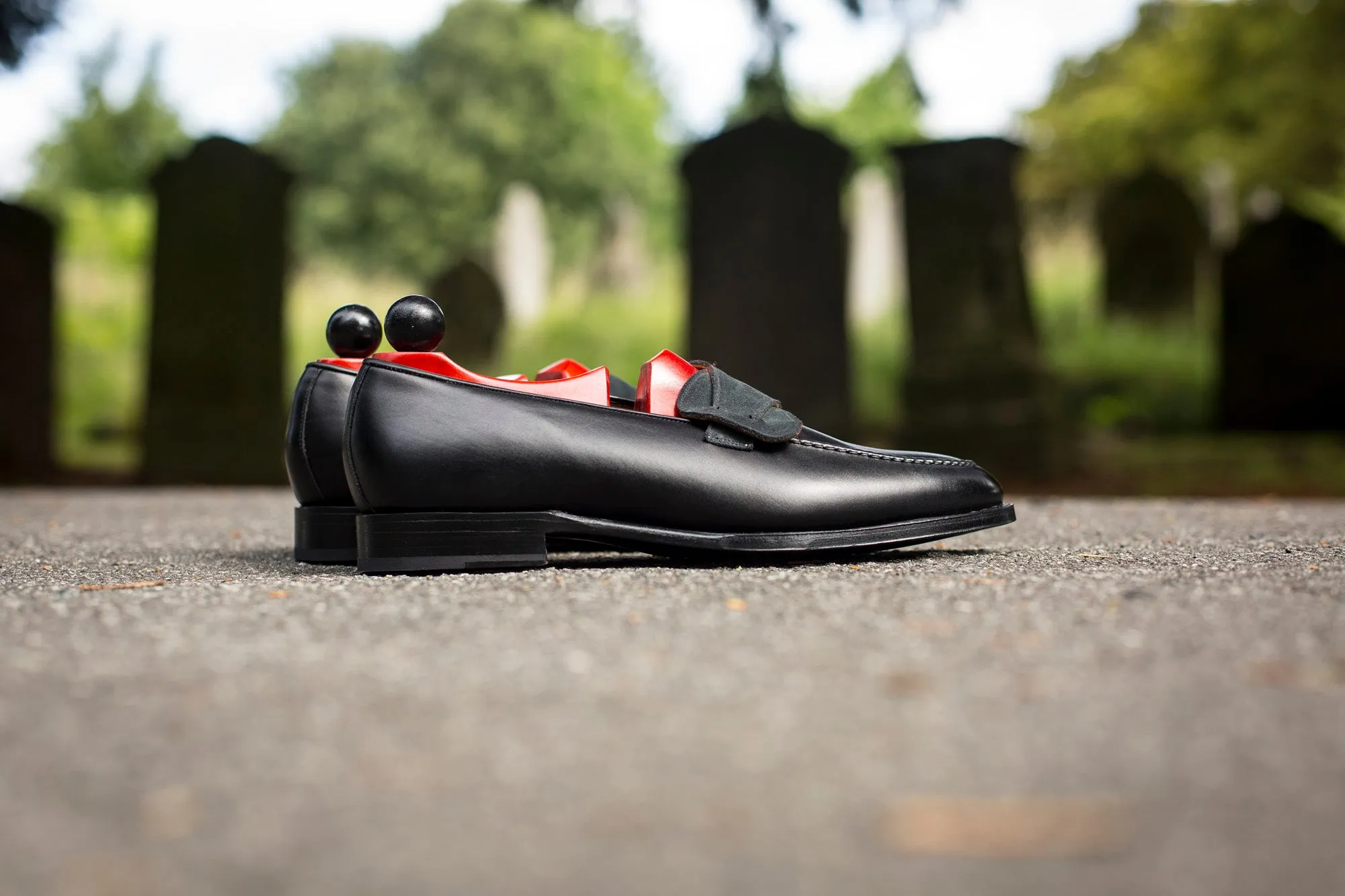 Hawthorne - MTO - Black Calf / Charcoal Suede - TMG Last - Single Leather Sole