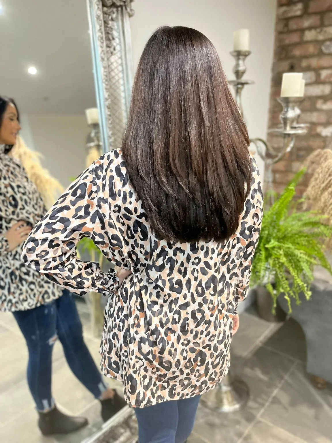 High Neck Leopard Top Maysen