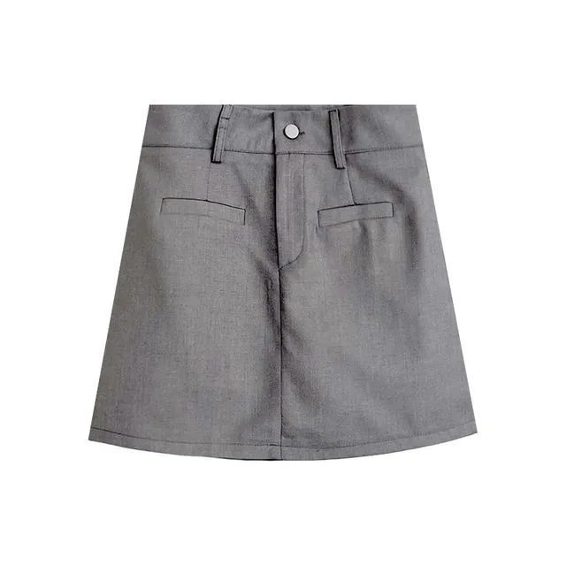 High Rise Plain Mini Pencil Skirt EE6