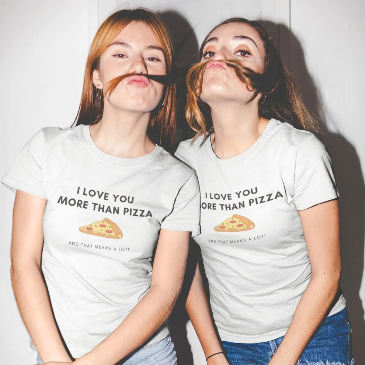 I Love You More Than Pizza Couple Shirts