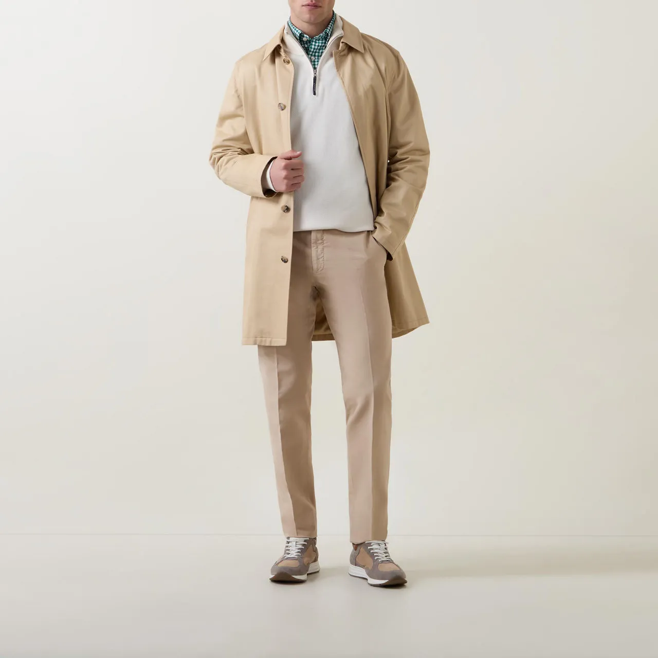 INCOTEX Slim-Leg Formal Chinos - Khaki