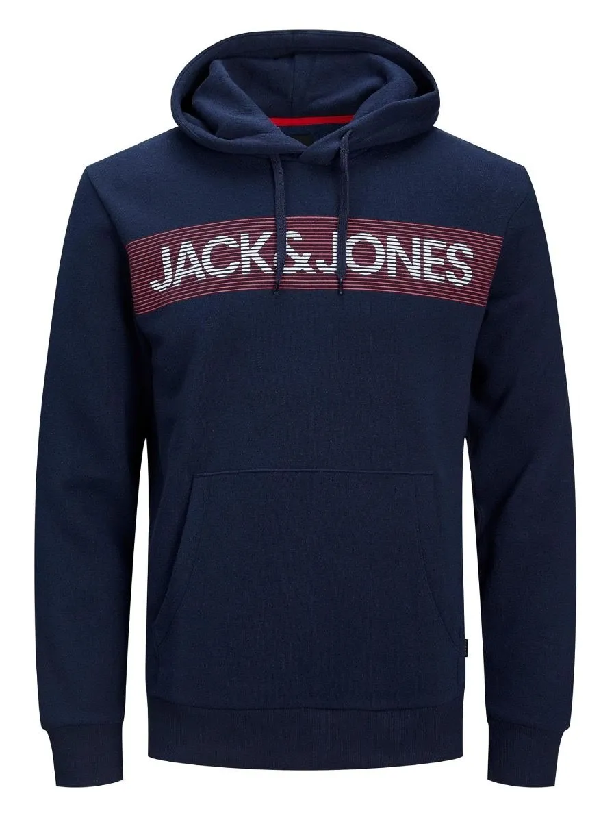 Jack & Jones Corp Logo Hooded Sweatshirts Navy Blazer