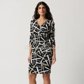 Joseph Ribkoff Abstract Print Mock Wrap Dress - Style 233307