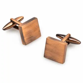 Karnak Brushed Copper Square Cufflinks