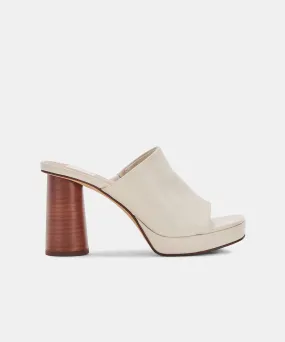 Kelsey DiPrima's ALYSSA HEELS IN IVORY LEATHER - re:vita