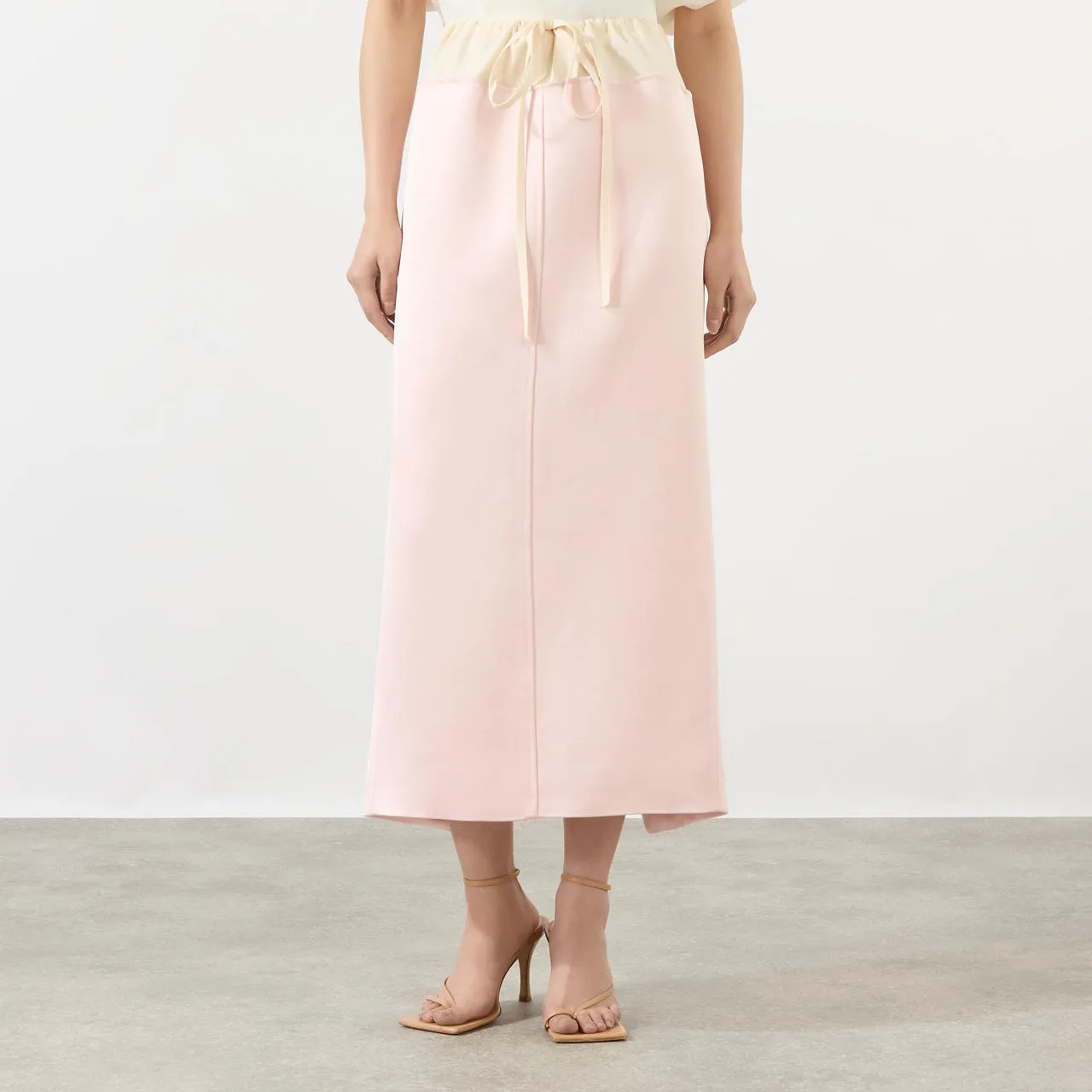 KHAITE Chet Drawstring Pencil Skirt - Pink