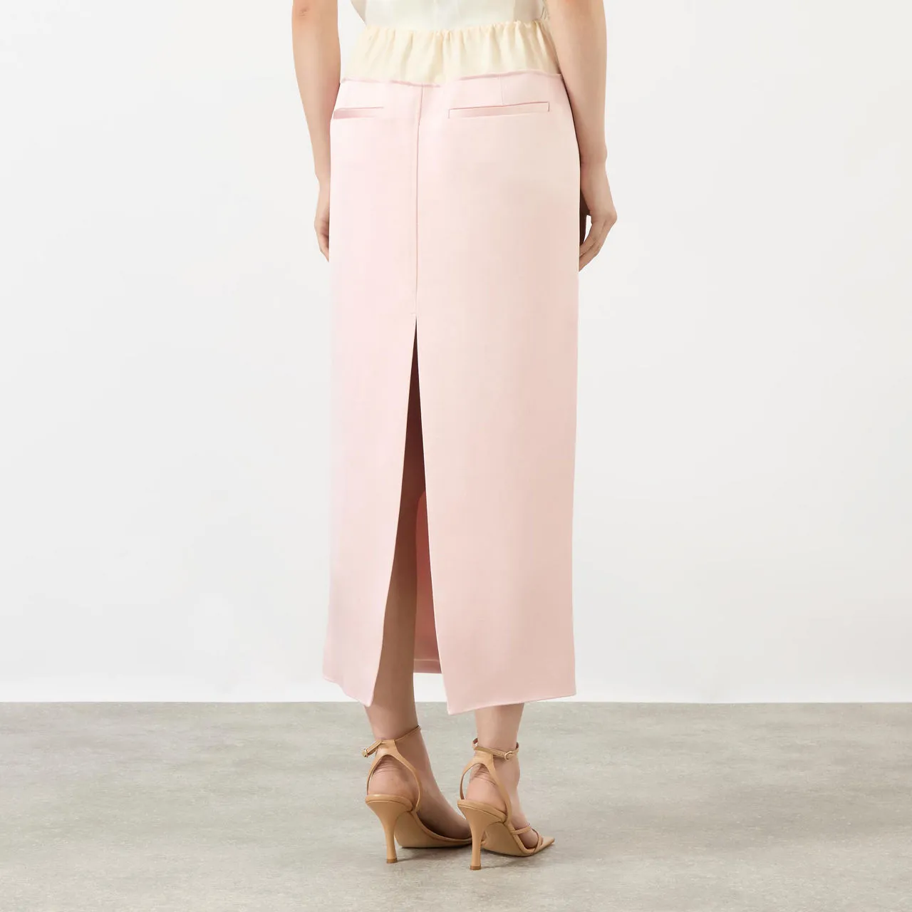 KHAITE Chet Drawstring Pencil Skirt - Pink