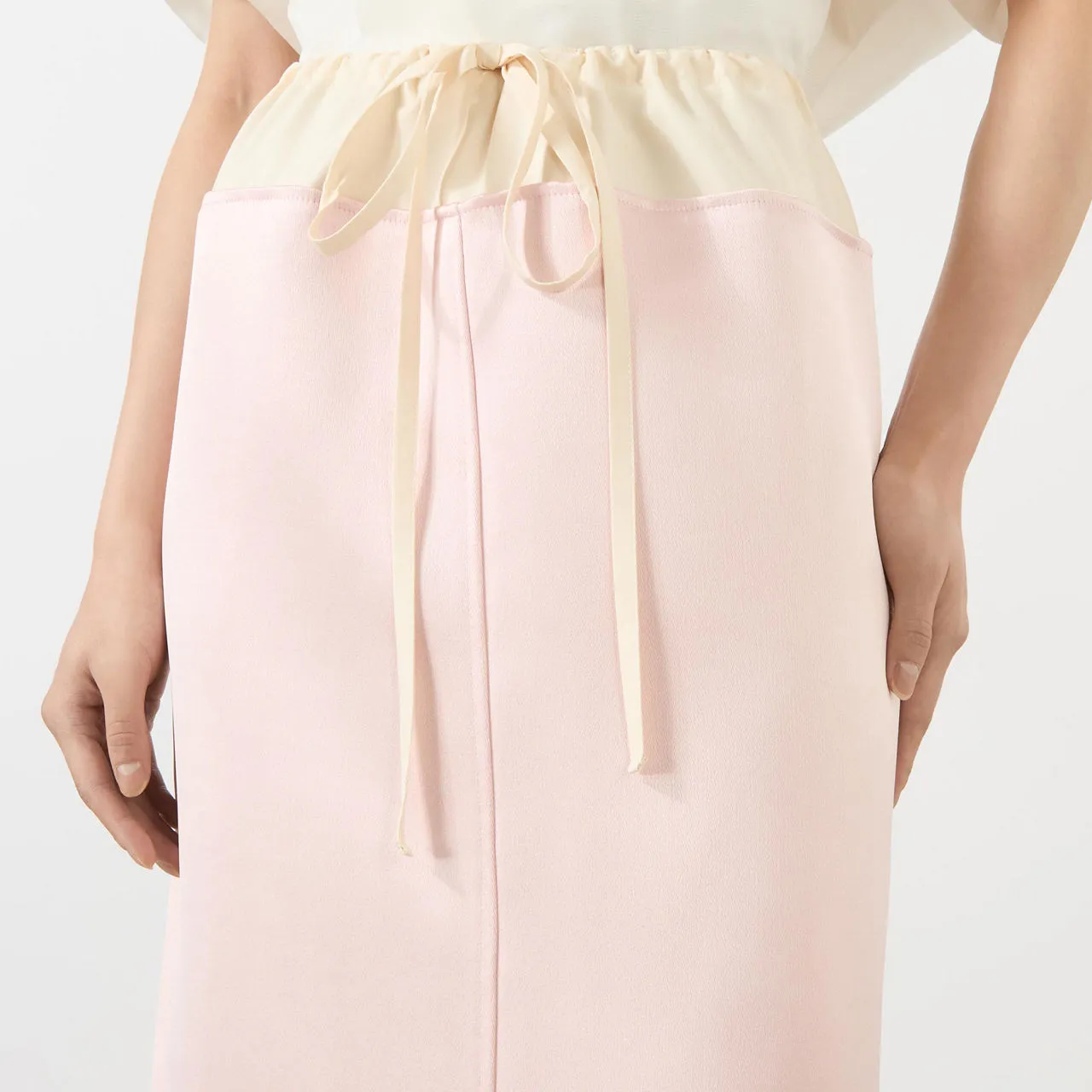 KHAITE Chet Drawstring Pencil Skirt - Pink