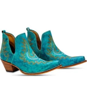 Kickz Wholesale Women's Westerly Leather Ankle Boots In Turquoise