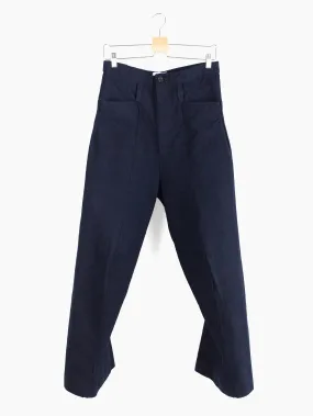 Kozaburo AW21 Indigo Plainweave 3D Tailored Trousers