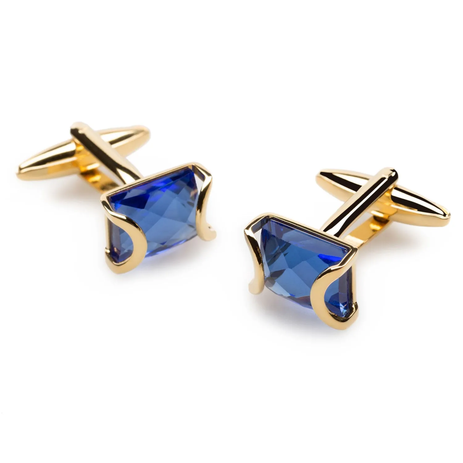 La Digue Crystal Gold Cufflinks