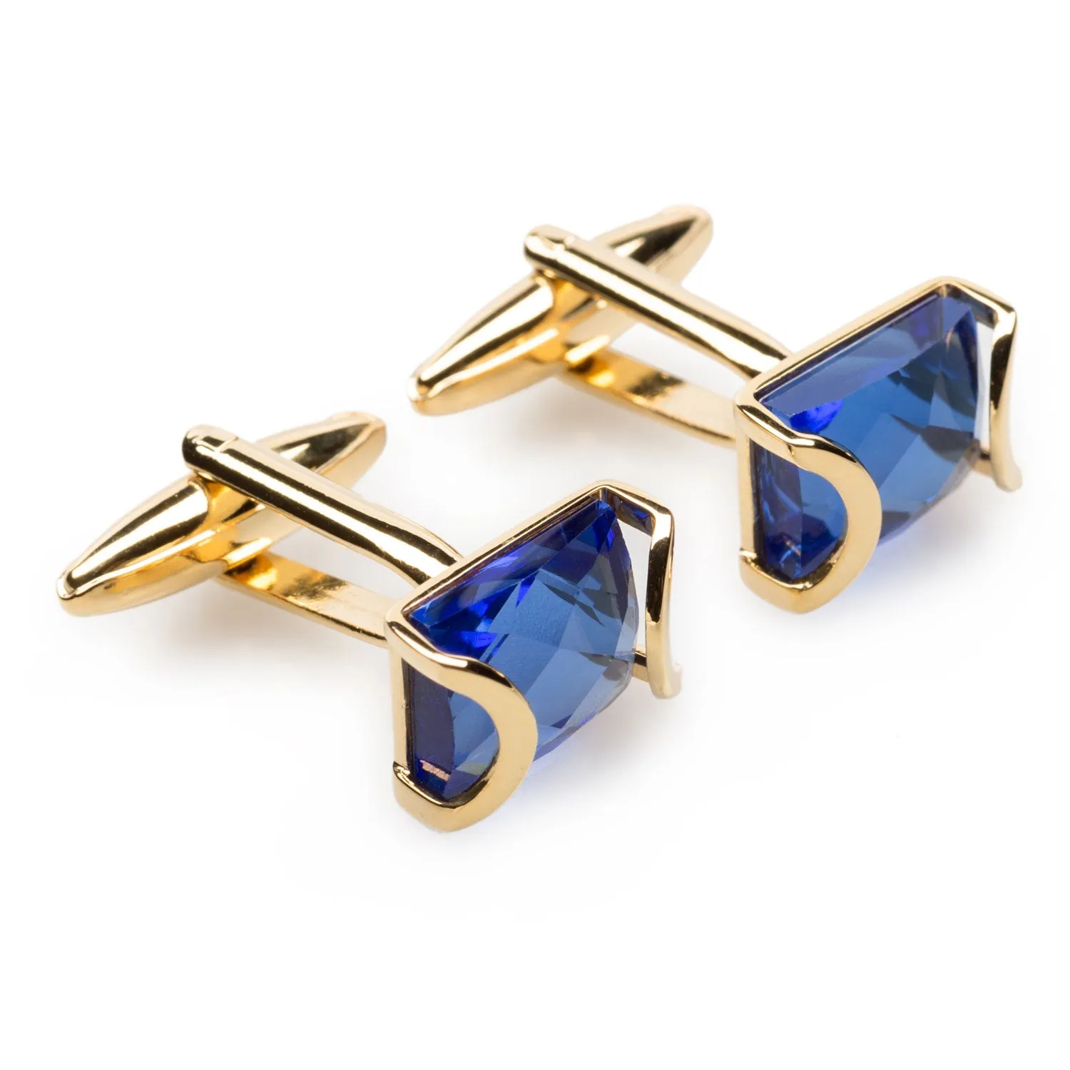 La Digue Crystal Gold Cufflinks